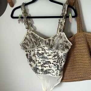 Rushed Corset Style Bodysuit